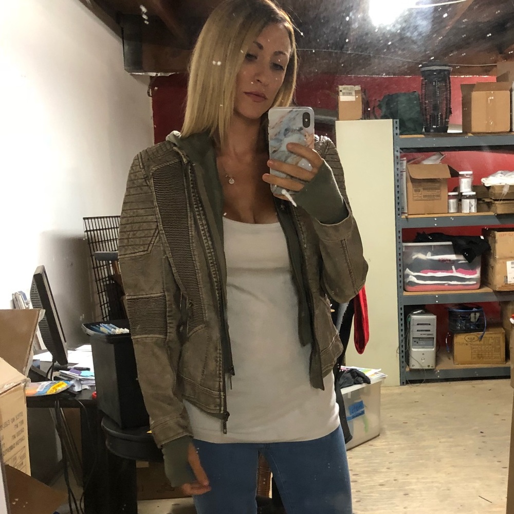 New without tags hooded Oliver leather jacket